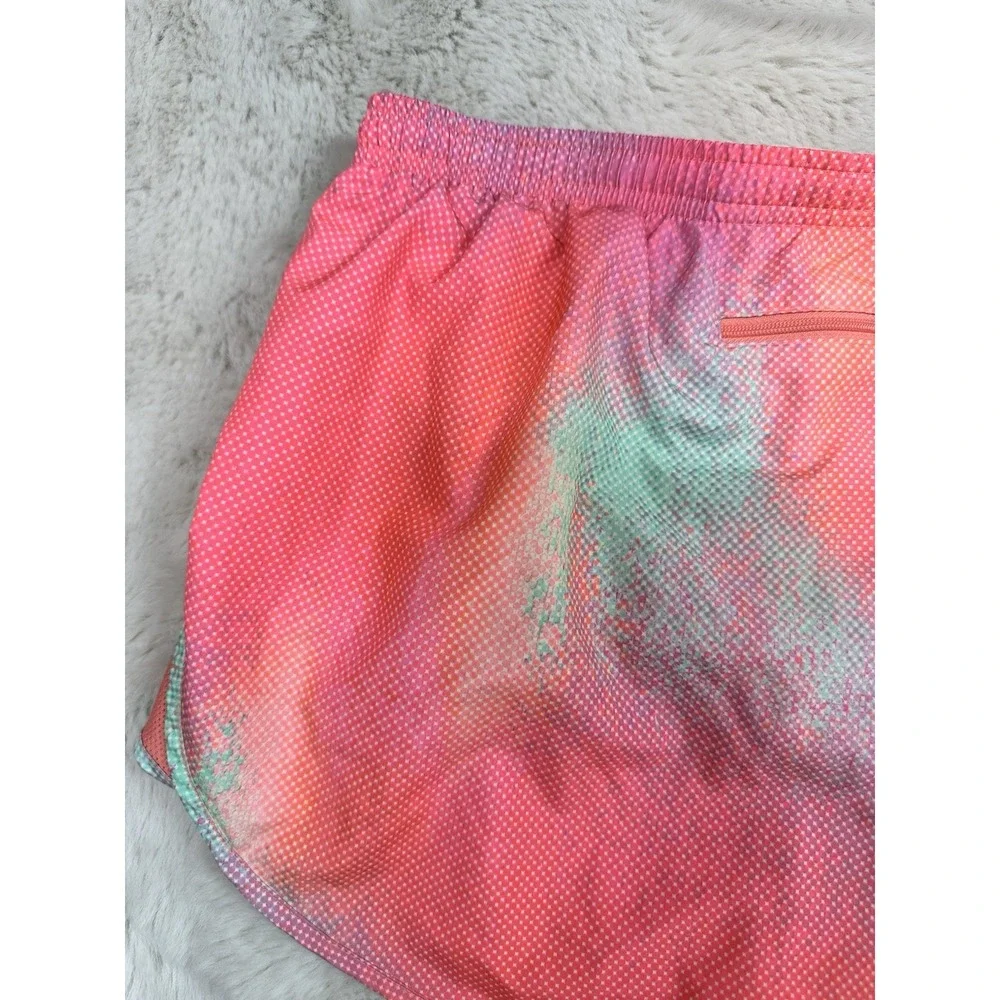 Nike Dri-Fit  Lined active/Swimming Shorts Size L pink Tie‎ Dye Zipper In Back
